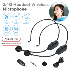 COD TaffSTUDIO Mic Microphone Wireless Clip on imam mesjid tanpa kabel Headset bando 2 PCS HX W021