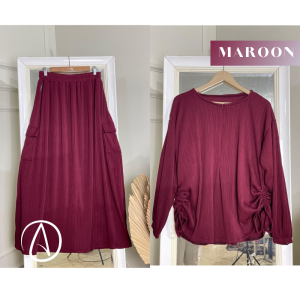 JUMBO Setelan Rok Busui Resleting Wanita Melar Nyaman Setrok Cargo Wanita Knit Bigszie Bahan Adem Tidak Terawang