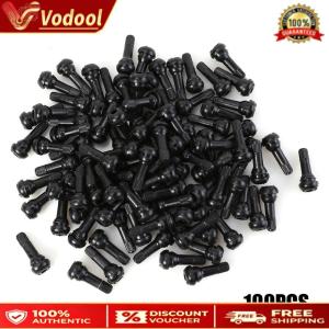 100pcs TR-413 Black Rubber Valve Stems - Snap In Tubeless Valves for Automotive Engine Cooling and Climate Control Needs