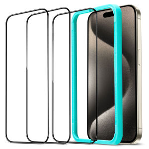 Miếng Dán Kính Cường Lực Kèm Khung Dán không Viền Đen ESR Tempered-Glass Screen Protector cho iphone 16/ 16 plus/ 16 pro/ 16 promax