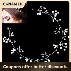 【 CANAMEK 】 Luxury Wedding Bridal Rhinestone Faux Pearl Headband Tiara Hair Headpiece