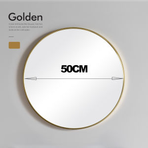 【Zivon】Round Bathroom Mirror With Shelf Wall Hanging Metal Frame Mirror Waterproof Makeup Mirror With Towel Rack