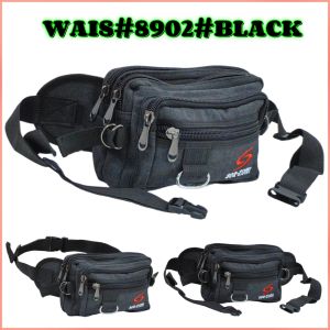 SEAZONN BEG PINGGANG SAIZ MEDIUM & KAIN TEBAL TAHAN LASAK SESUAI UTK BERNIAGA KERJA BEG WARKING BAG BUSINESS BAG Ready Stock!! 100% Canvas MULTI ZIP Compartments Men Waist Bag Pouch Bag Durable Cotton (M) Size SEAZONN BAG SHOP