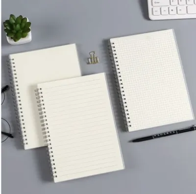 Muji Styled Spiral Note Book Lined Grid Blank pring Notebook A5 Hard Matte PP Cover Minimalist Style High Quality Paper Sketchbook School Stationery Journal Diary Notebook