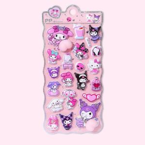 Hobibear Sanrio nhãn dán phồng 3D dễ thương để trang trí vỏ điện thoại nhân vật My Melody và kuromi thiết kế dễ thương đáng yêu