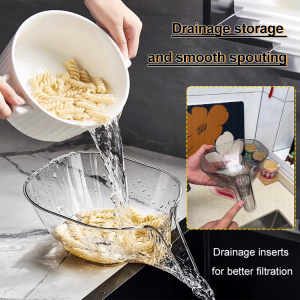 Multi-functional Portable Water Filter Baske Kitchen multifunctional drain basket with handle vegetable basin fruit washing rice sieve basin
