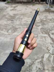 Tongkat Komando Mini Variasi Monel Pangkat Melati 2 Panjang 35 cm
