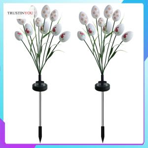 ไฟไข่อีสเตอร์พลังงานแสงอาทิตย์กันน้ำ2แพ็คเสาพลังงานแสงอาทิตย์หลอดไฟให้แสงสว่างไฟอีสเตอร์สำหรับตระกร้าใส่ไข่อีสเตอร์กลางแจ้ง