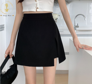 (XS-4XL)Glliya Wish Women Skirt Korean Casual Style Short Skirt with Safety Pants High Waist Above Knee Skirt Solid Color
