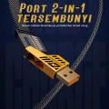 Kabel Data Pengisian Cepat 120W, Super Charger 4-in-1 Kabel Pengisian untuk Ponsel dan Komputer Ip Type C ke Type C PD Micro USB untuk iOS Lightning yang Kompatibel dengan iPhone iOS/Android Cocok untuk Apple iPhone Huawei Xiaomi Samsung. 
