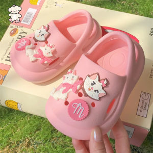 WEIYI-XXT Summer New Childrens Hole Shoes Sweet Cartoon Mary Cat Cute Seaside Vacation Style Beach Slippers
