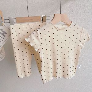 (Cherry) Setelan Baju Anak Perempuan Motif Polkadot / Setelan Piyama Anak Perempuan / Baju Tidur Anak