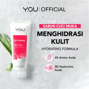 YOU Hy! Amino Facial Wash 100g | Anti Acne Hydrating Brightening Oil Control | Sabun Cuci Muka BPOM