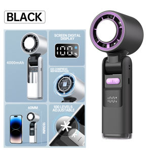 X-DEAL  refrigeration  Refrigeration Handheld Fan 1-100 Speed Turbofan 5000mAh LED Digital Foldable Portable Fan USB Rechargeable Neck Fan Suitable for Travel Work Commuting Outdoor Sports