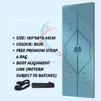 PU Natural Rubber 4.5-5MM Yoga Mat With Bag Exercise Pad Environmental Training Exercise Non-Slip Fitness Gymnastic Mats Yoga Mat with Carry Bag Durable Yoga Mat Latex Yoga Mat Alas Yoga Berkualiti Tikar Senaman PU Getah Alas Yoga Dengan Beg