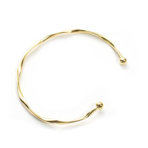 กำไล MODE Korea ย้อนยุคเรียบง่าย Gelang Polos สำหรับผู้หญิงลายคลื่นสำหรับเป็นของขวัญ