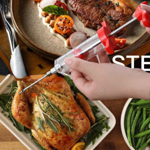 2Pcs/set Marinade Cooking Syringe Meat Flavor Injector BBQ Cooking Tool Kitchen organizer