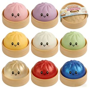 Steamer Steamed Stuffed Bun Smiley Face Toy Squishy Toy Decompression Simulation Large Steamed Stuffed Bun Toy Slow Rebound Toy
