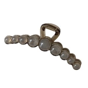 Retro Beaded Hair Claw Daily Styling Tool Gradient Beaded Geometric Hair Clip Ponytail Holder Hair Clamps Everyday Hair Styling h2610