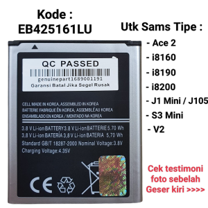 Baterai Sams Ace 2 J105 J1 mini i8160 i8190 S3 Mini Battery Original