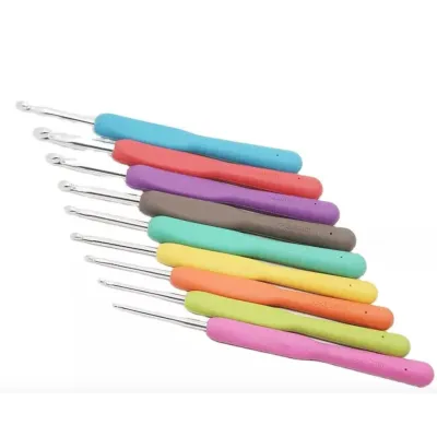 [Fabric Fanatics]Soft Handle Crochet Hook 2mm - 4.5mm Jarum Kait Amigurumi Granny Square DIY Craft Tool