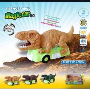 Mainan Anak Mobil Dinosaurus Berjalan Ada Musik Bump And Go - Magic Car Dino Berjalan