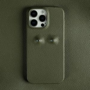 Unique Eye Design Genuine Leather Case for Iphone 16 Pro Max 18Pro 17 14 13 12 Phone Shell Personal Back Coque Capa2026