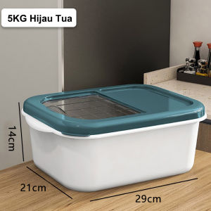 Mainland Tempat Beras Kacang Organizer Besar Kotak Beras Tempat Penyimpanan Beras Rice Dispenser Box Plastik Penyimpanan Makanan Serbaguna HSB148