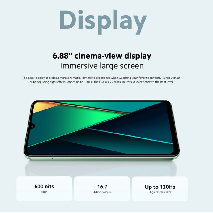 💥4.4 BIG SALE💥 POCO C75 5G Smartphone 8GB RAM + 256GB Storage | 6.88 ...