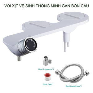 Vòi xịt rửa gắn bồn cầu thông minh 2 đầu xịt chuyên dụng kèm phụ kiện đấu nối (VXBC.X2T)