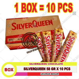 SilverQueen 55 gr 1 Box Isi 10 ex 58gr Cokelat Cashew Coklat Silver Queen 55 gram X 10 Mede Almond 58 gr