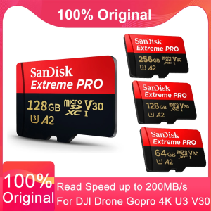 SanDisk Extreme Pro Card 512GB 128GB 256GB 2TB 1TB Micro SD Card SDXC UHS-I U3 V30 TF Flash Card Memory Card Adapter