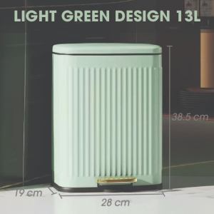 🇲🇾 Ready Stock 13L Stainless Steel Dustbin Home Living Kitchen Office Pedal Trash Bin Rubbish Bin Tong Sampah 垃圾桶