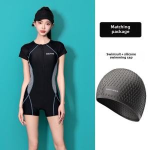 322024 New Arrival er Swimsuit Female Conservative Sports plus Size Thin and Covered Belly Swimming Pool Dedicated Professional Swimsuit