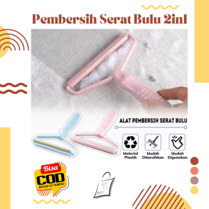 Alat Pembersih Serat Bulu 2in1 / Hair Removal Tool / Sikat Pengangkat Serat Rambut Di Pakaian