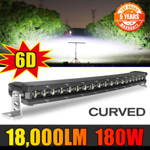 CO LIGHT Thanh LED Mỏng Siêu Sáng 6D Thanh Đèn LED Cong 26 Inch/Đèn Làm Việc 90W Cho Xe Tải Lái Xe 4X4 UAZ 4WD ATV Xe Hơi 12V 24V