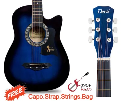 Original Davis Acoustic Guitar JG38C FREE CAPO STRINGS BAG PICK