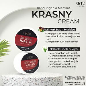 KRASNY CREAM MARKISA SR12 KRIM MERAWAT WAJAH KUSAM BEKAS JERAWAT MENCERAHKAN KULIT KERING SENSITIF