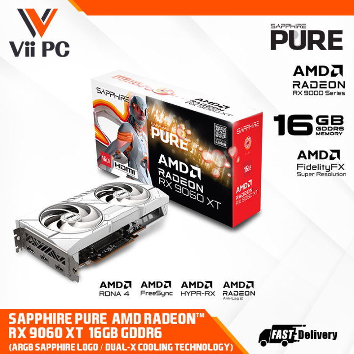SAPPHIRE PURE AMD Radeon RX 9060 XT / 9060XT / 9060 XT 16GB DDR6