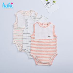 Bộ bodysuit kẻ thủy thủ cho bé vải sợi tre cao cấp set body cho bé sơ sinh hàng chính hãng HAKI BB032