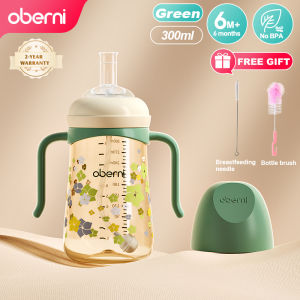 Oberni Botol Minum Anak Sedotan Mall High Quality PPSU Training Cup 240ml 300ml Anti Kolik Silicone Straw Bpa Free Botol Susu Bayi Sippy Cup 8oz 10oz Laki Laki Perempuan lucu murah