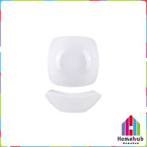 HB White Square Ceramic Salad Bowl Household Tableware Pasta Fruit Serving Bowl Large Capacity 1Pc