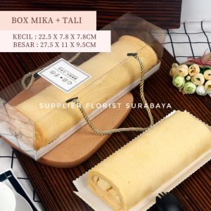 [10 BIJI] BOX KUE MIKA TALI 275 X 11 X 95 BOX MIKA + TALI KOTAK HAMPERS GIFT 225 X 78 X 78 DUS MIKA DUS KUE MIKA BOX TRANSPARAN DOS DUS ROLL CAKE BOLU GULUNG TART PUDDING KUE MOCHI BROWNIES KEMASAN KUE TART PACKAGING BENING TRANSPARANT DOSKUE