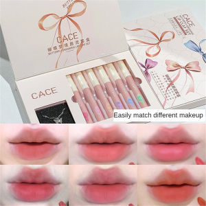 KUESICR New Dream Lipstick Lip Suit Six-color Set Matte Fog Velvet White Student With 1 Necklace