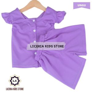 LICERIA - Setelan Anak Lopika Anak Perempuan / Set Lopika Balita Perempuan Ruffle & Celana Hotpant Harga Termurah usia 1-3 thn