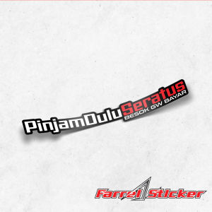 STICKER PINJAM DULU SERATUS stiker pinjam dulu 100 12cm