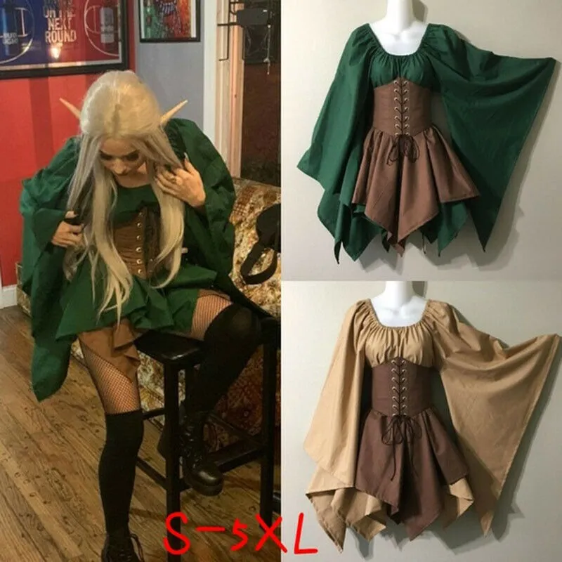 Medieval Women Costume Woodland Elf Fairy Dress Corset Set Top Skirts Halloween Costume Lazada Singapore