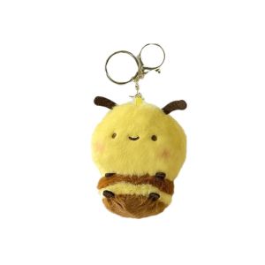 OQEWPI ตุ๊กตาผ้าพลัฌ จี้ตุ๊กตาผึ้ง กระเป๋าเสน่ห์ ตุ๊กตาสัตว์ยัดไส้ พวงกุญแจรูปผึ้ง สร้างสรรค์และสร้างสรรค์ คาวาอิ ตุ๊กตาผึ้งน้อย ของขวัญสำหรับเด็ก