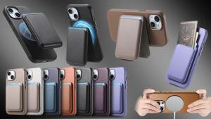 Magnetic Wallet iPhone 13 14 15 16 Pro Max Full Leather Case Cover Detachable Card Holder Stand iPhone 14 15 16 Plus Casing Shockproof Phone Case with Metallic Accent㏇0717