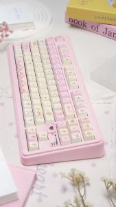 Pink Angel Custom Keycaps Set 133 Keys Cherry Profile Double Shot Dye Sub PBT Keyboard Caps For MX Switches Mechanical Keyboards